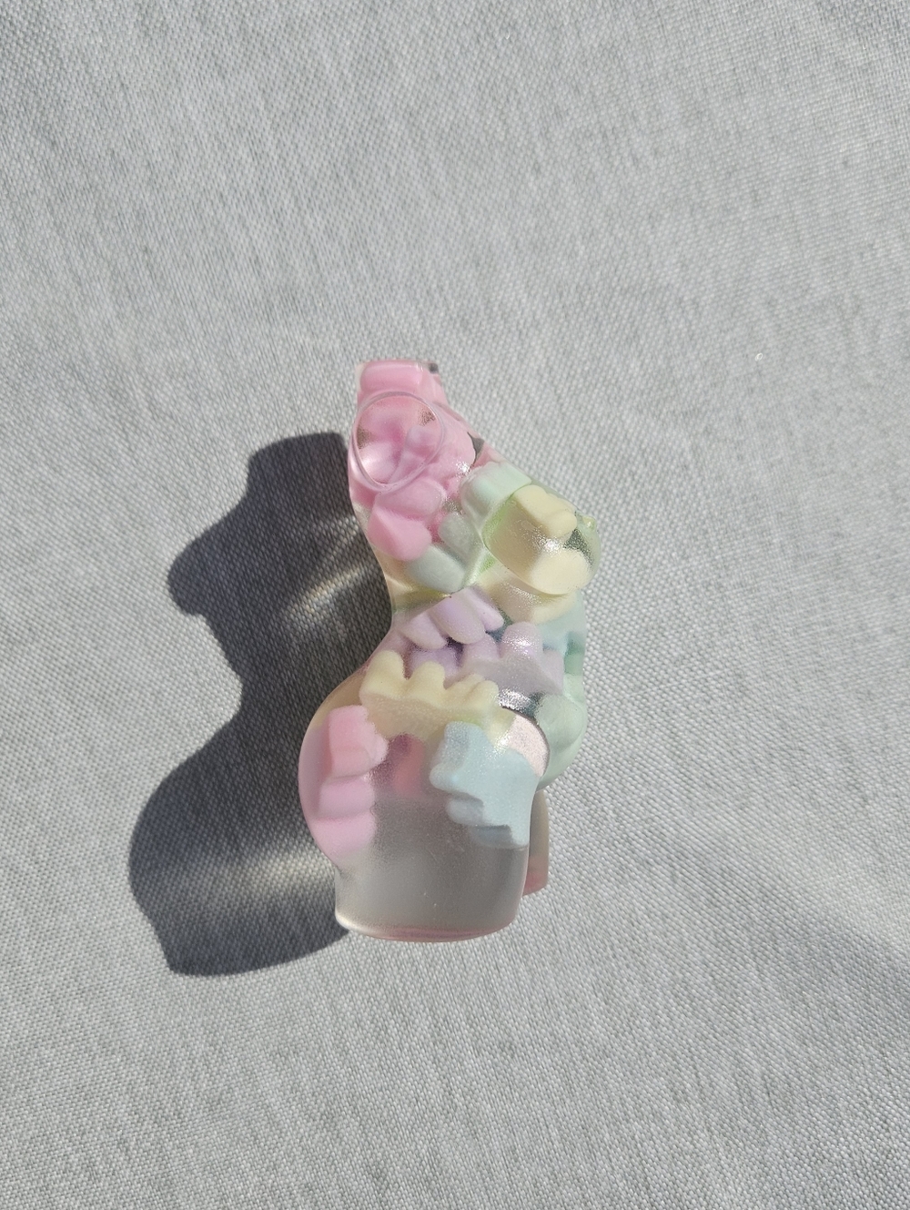 Handmade Chubby Goddess Resin Statue With Pastel Teddy Bears - Picture 4 of 7